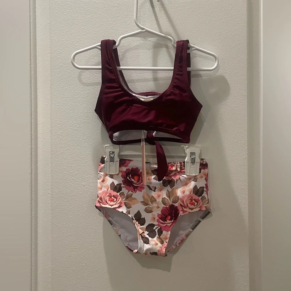 NEW…Toddler Girl High-Waist Floral Swimsuit